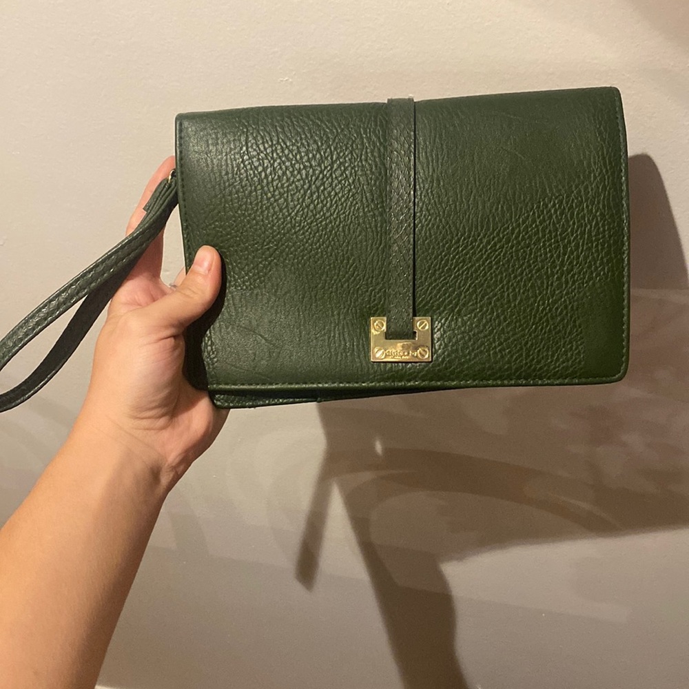 Olivia + Joy Olive green wristlet